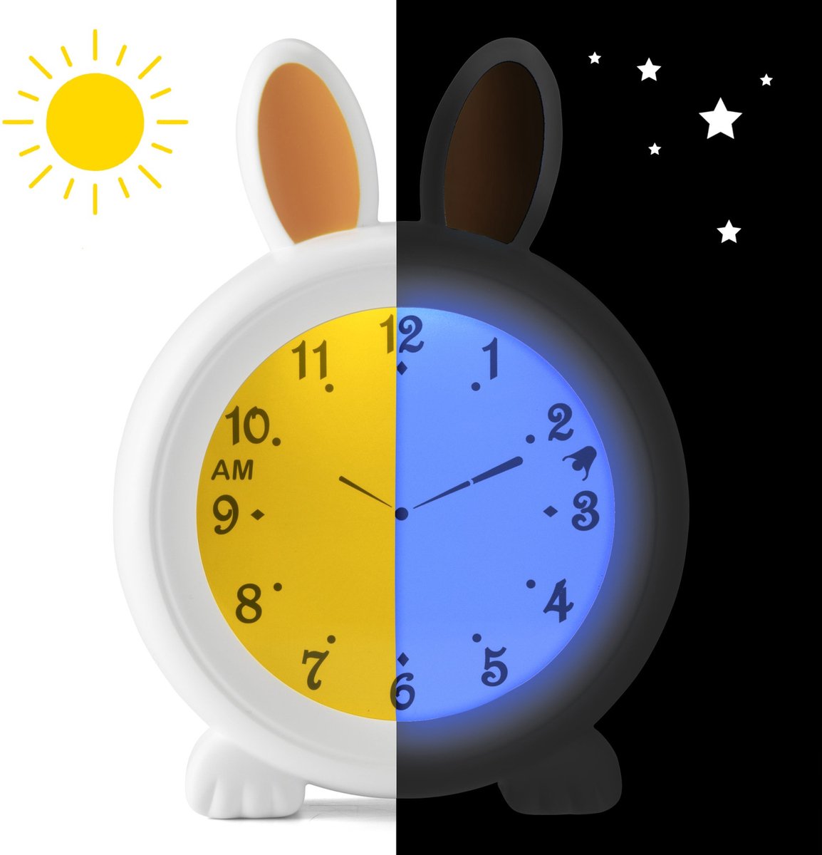 Alecto bc100bunny – Schlaftrainer für Kinder – Kinderwecker mit Nachtlampe – Hase