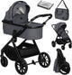 Lionelo Layla Kinderwagen 2in1 – XXL-Set – vielseitig und ganzjährig – große Räder – Einhandbedienung – für alle Geländearten – Zubehörset