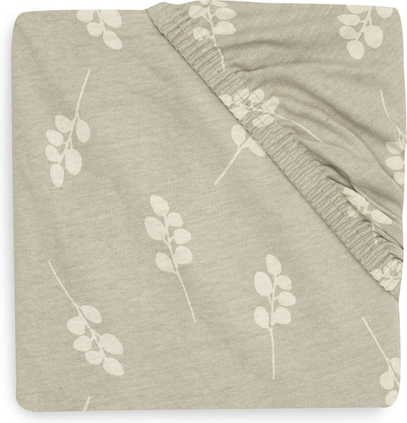 Jollein - Spannbettlaken Jersey 70x140cm - Wiege, Bett, Babybett - Zweig - Olivgrün