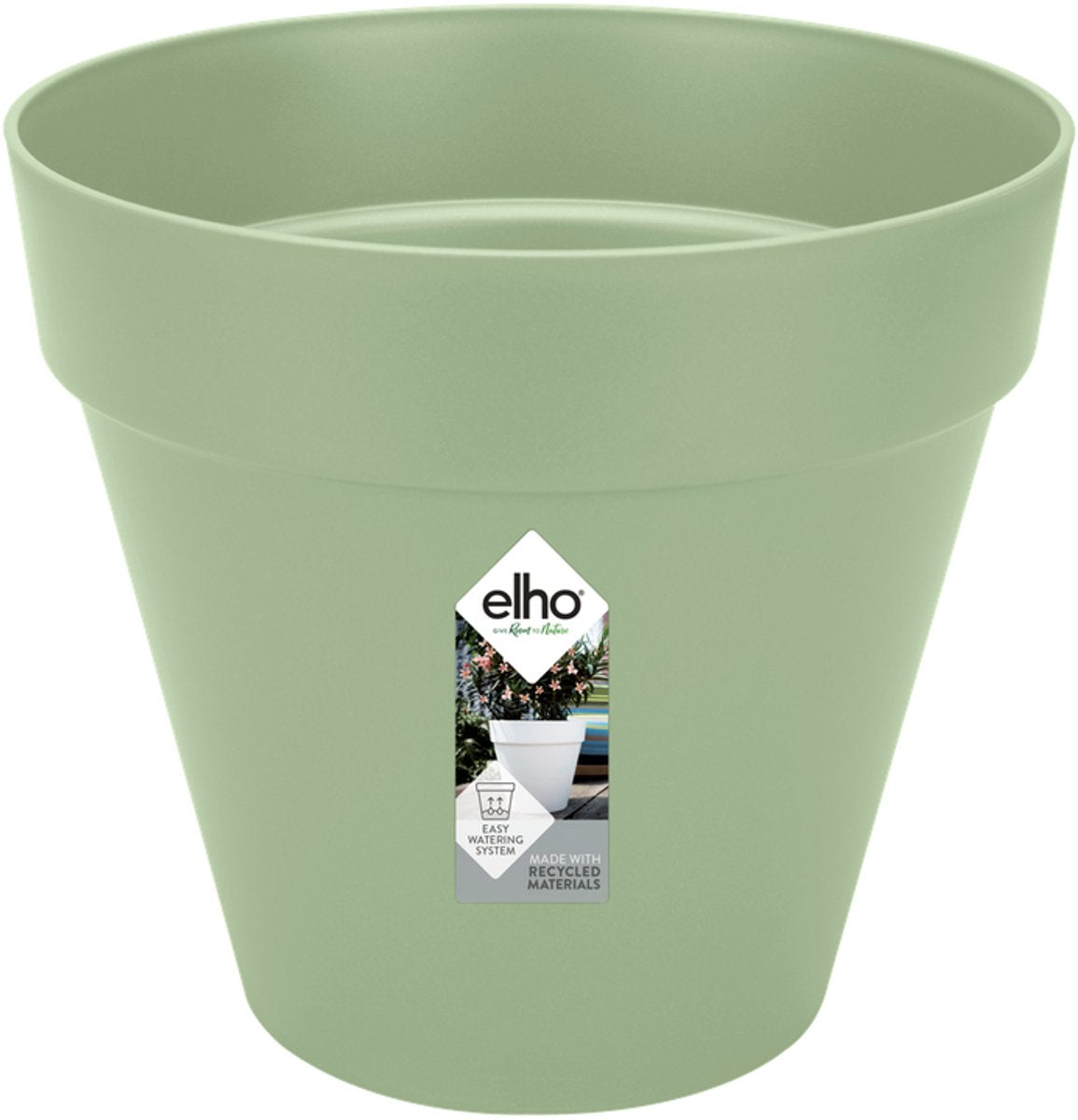 Elho Loft Urban Round 50 – Blumentopf für den Außenbereich – ø 48,5 x H 44,5 cm – Pistaziengrün