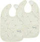 Meyco Baby-Ginkgo-Lätzchen mit Auffangschale – 2er-Pack – weicher Sand