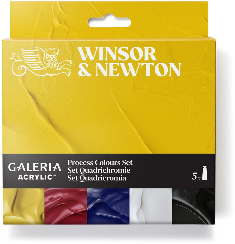 Winsor Newton 2190618 Galeria Acryl-Prozessfarben-Set – 5 x 60 ml | Hochwertige Acrylfarbe zum CMYK-Mischen