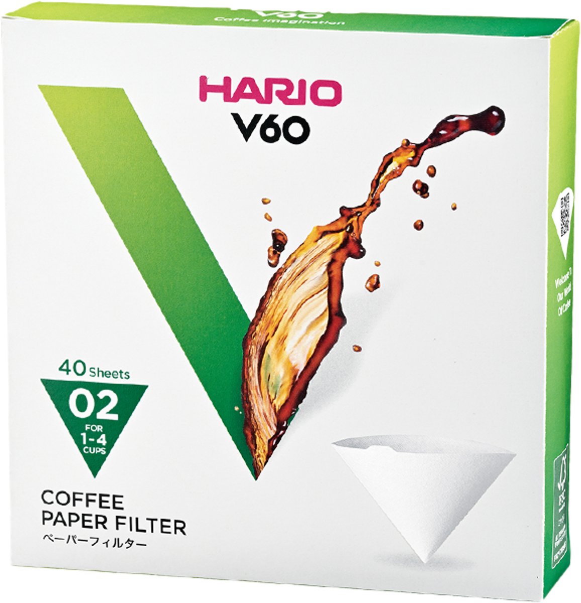 Hario v60 Filterpapier – Größe 02 – 40 Stück – weiß