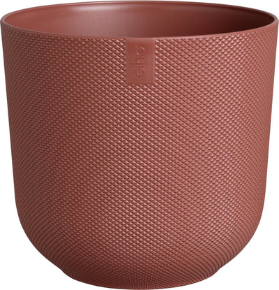 Elho Jazz Round 23 Blumentopf für den Innenbereich – Wohnaccessoire aus 100 % recyceltem Kunststoff – ø 23,1 x H 21,5 cm – toskanisches Rot