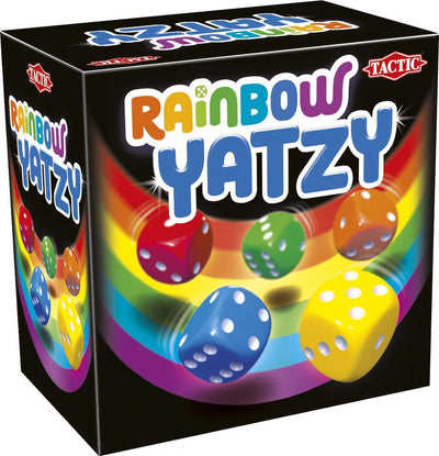 Taktik-Regenbogen-Yatzy – Würfelspiel – buntes Familienspiel – mit Regenbogen-Einlage und QR-Erklärung – ab 6 Jahren – 2 oder mehr Spieler