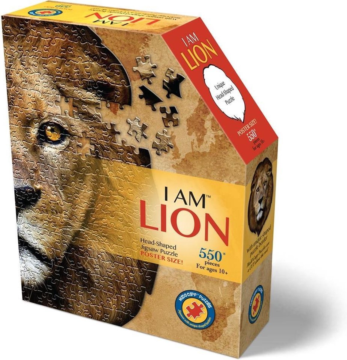 Madd Capp Puzzle Löwe 63,5 x 76 cm Karton braun 550-teilig