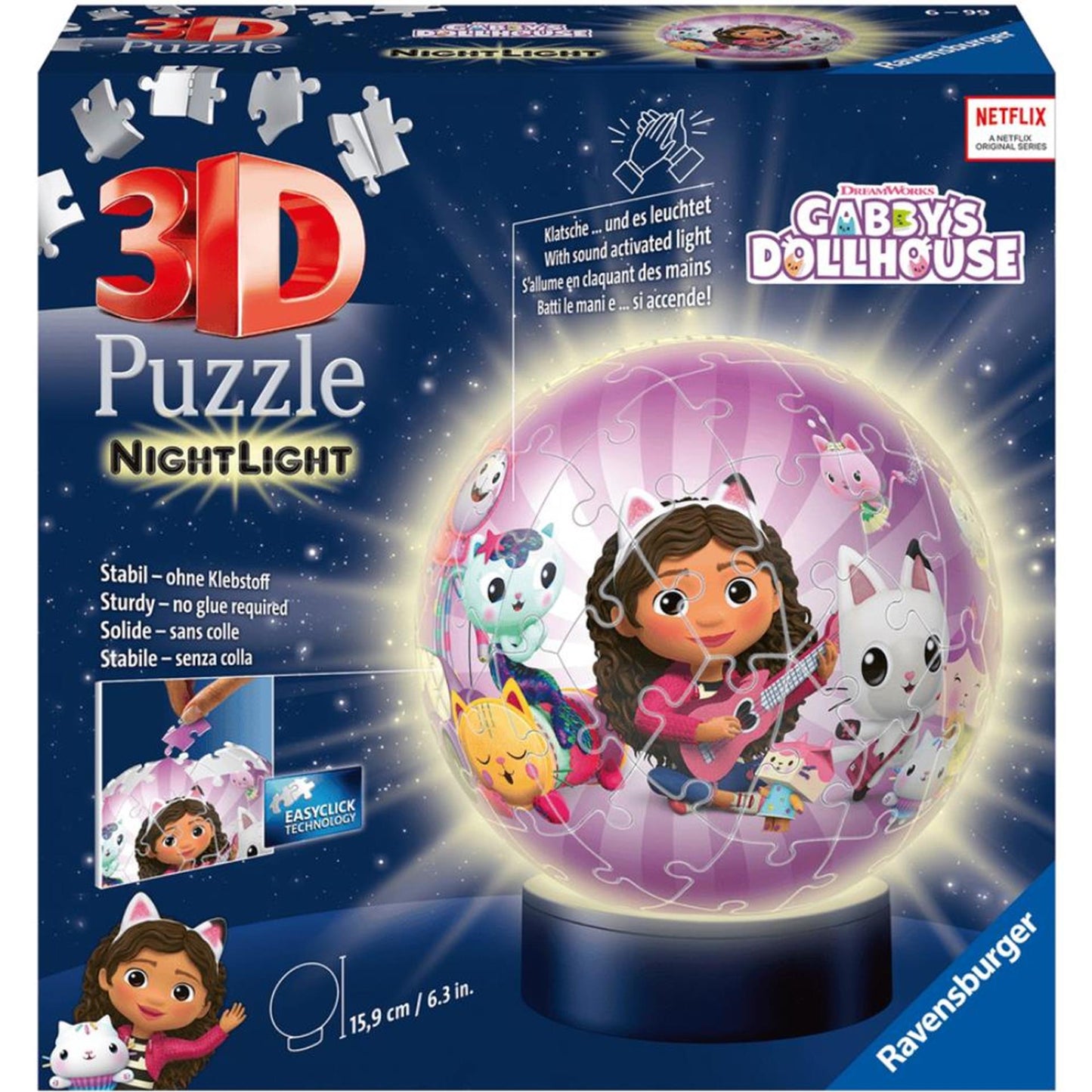 Ravensburger 3D -Puzzle Gabby's Dollhouse Night Lamp, 72.