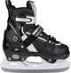 Nijdam Eishockeyschlittschuh – verstellbar – halbweicher Stiefel – schwarz – Größe 29–32