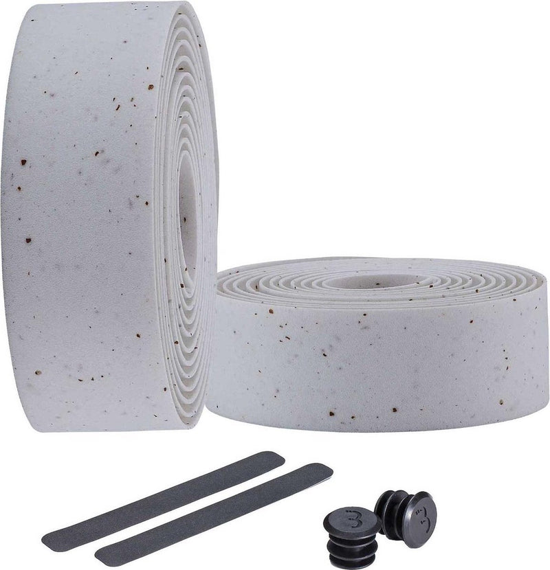 Bbb Cycling Lenkerband Rennrad – selbstklebendes Lenkerband mit Stretchmaterial – rutschfest – Länge: 200 cm – Dicke: 2 mm – inklusive Lenkerkappen – weißer Kork – Rennband BHT-01
