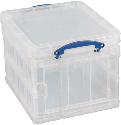 Wirklich nützliche Box-Aufbewahrungsbox 35 Liter faltbar | transparent