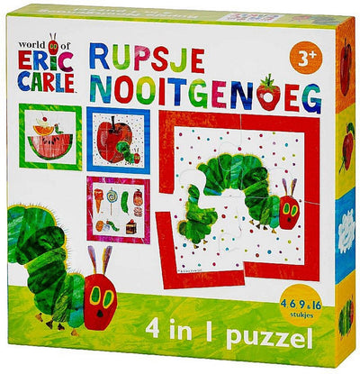 Bambolino Raupe nie genug Puzzle 4 in 1 Lernspielzeug für Kleinkinder – Kinderpuzzle 4x6x9x16 Teile Puzzle lernen – Geschenktipp Puzzle ab 3 Jahren – Spielzeug