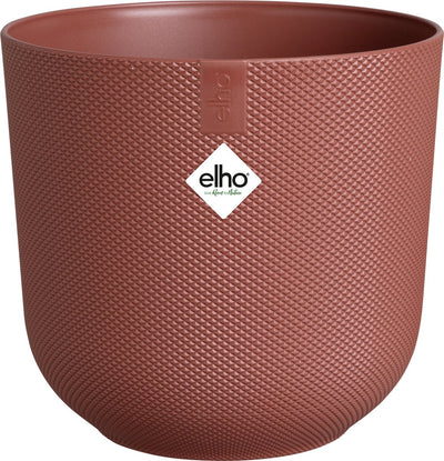Elho Jazz Round 19 Blumentopf für den Innenbereich – Wohnaccessoire aus 100 % recyceltem Kunststoff – ø 18,9 x H 17,6 cm – toskanisches Rot