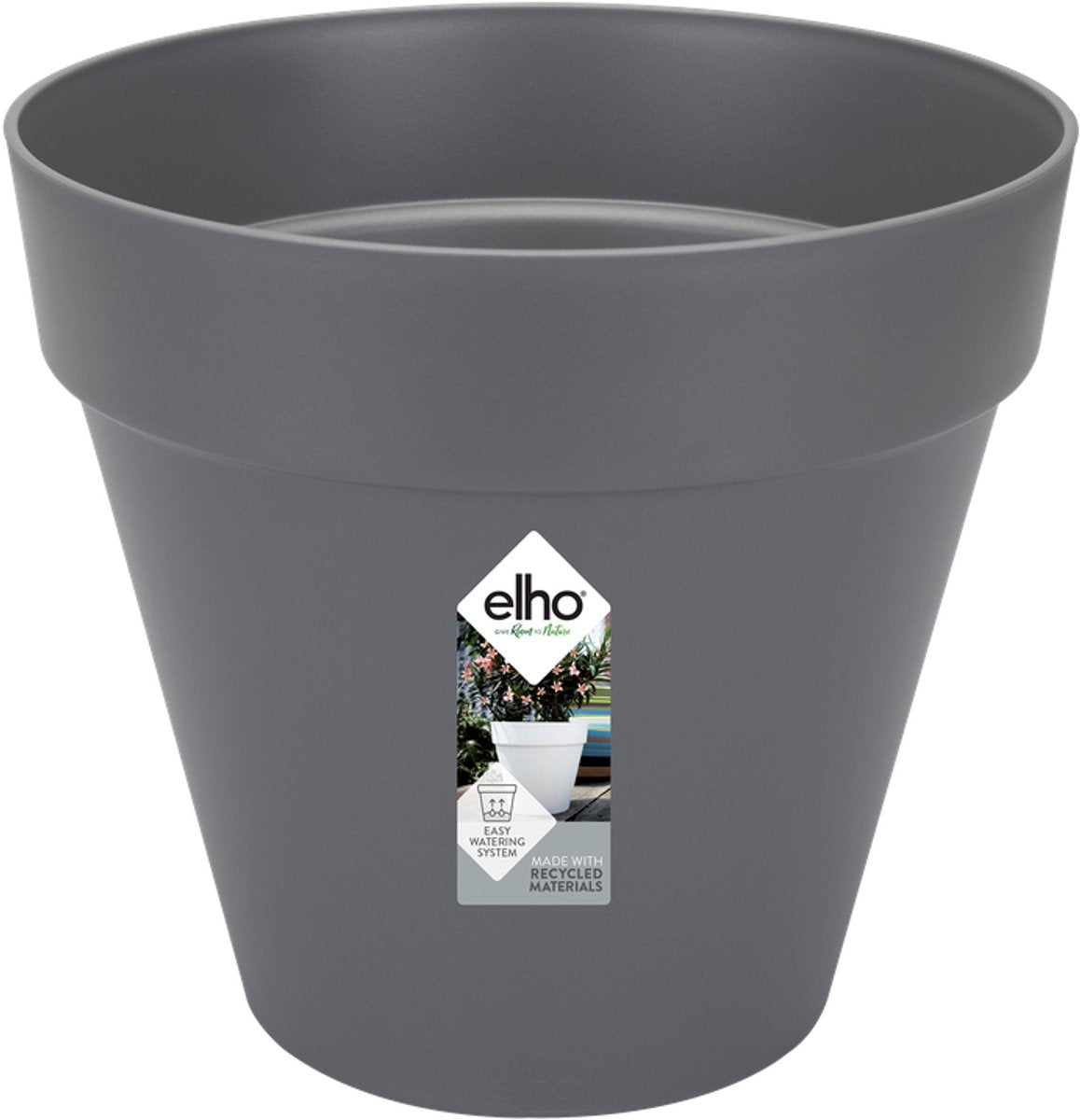 Elho Loft Urban Round 25 – Blumentopf für den Außenbereich – ø 24,5 x H 22,0 cm – Anthrazit