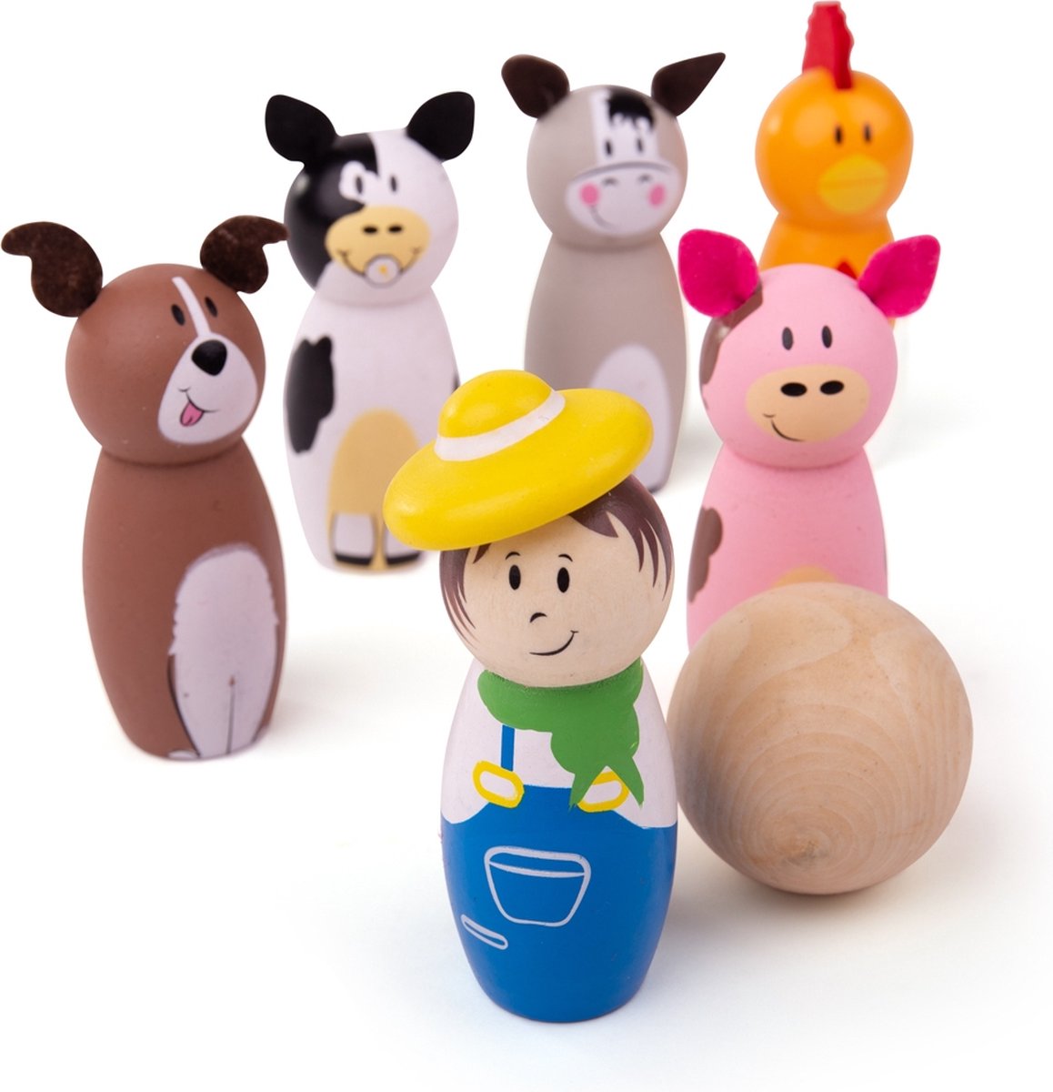 Bigjigs Holz Bowlinget Farm, 7dlg.
