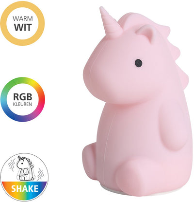 Eglo castellino Einhorn Nachtlicht Kinder Baby – kabellos – 15,5 cm – rosa – RGB-weißes Licht – wiederaufladbar – Touch-Steuerung