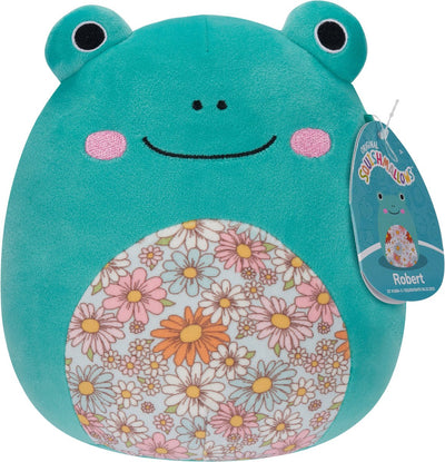 Squishmallows Robert – Aquafrosch mit Blumenbauch, 19 cm Plüsch