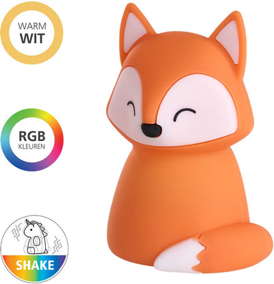 Eglo castellino fox Nachtlicht Kinder Baby – kabellos – 15 cm – orange – RGB-Weißlicht – wiederaufladbar – Touch-Steuerung