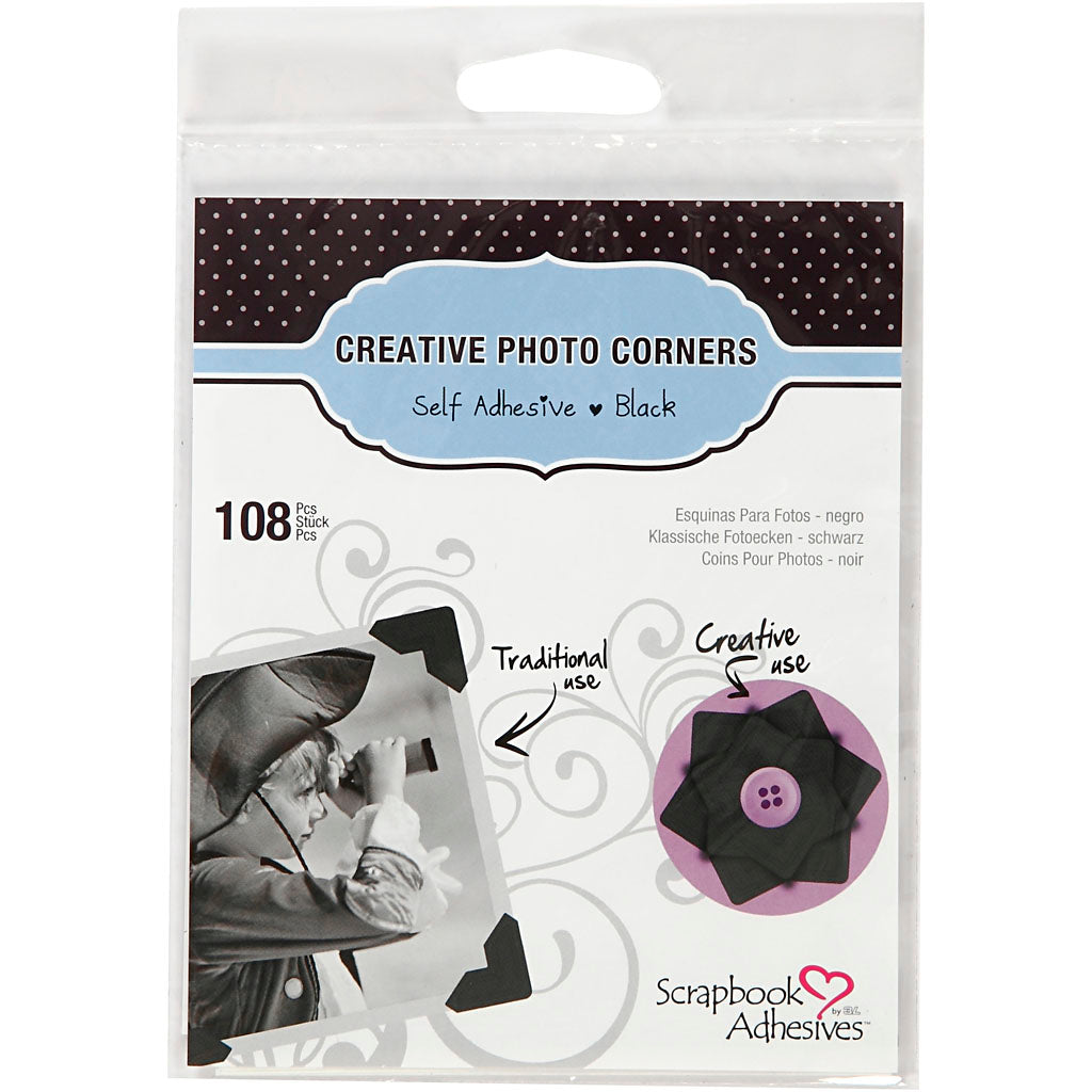 Fotokollen, B: 10 mm, 110 g, schwarz, 108 Stück 1 Box
