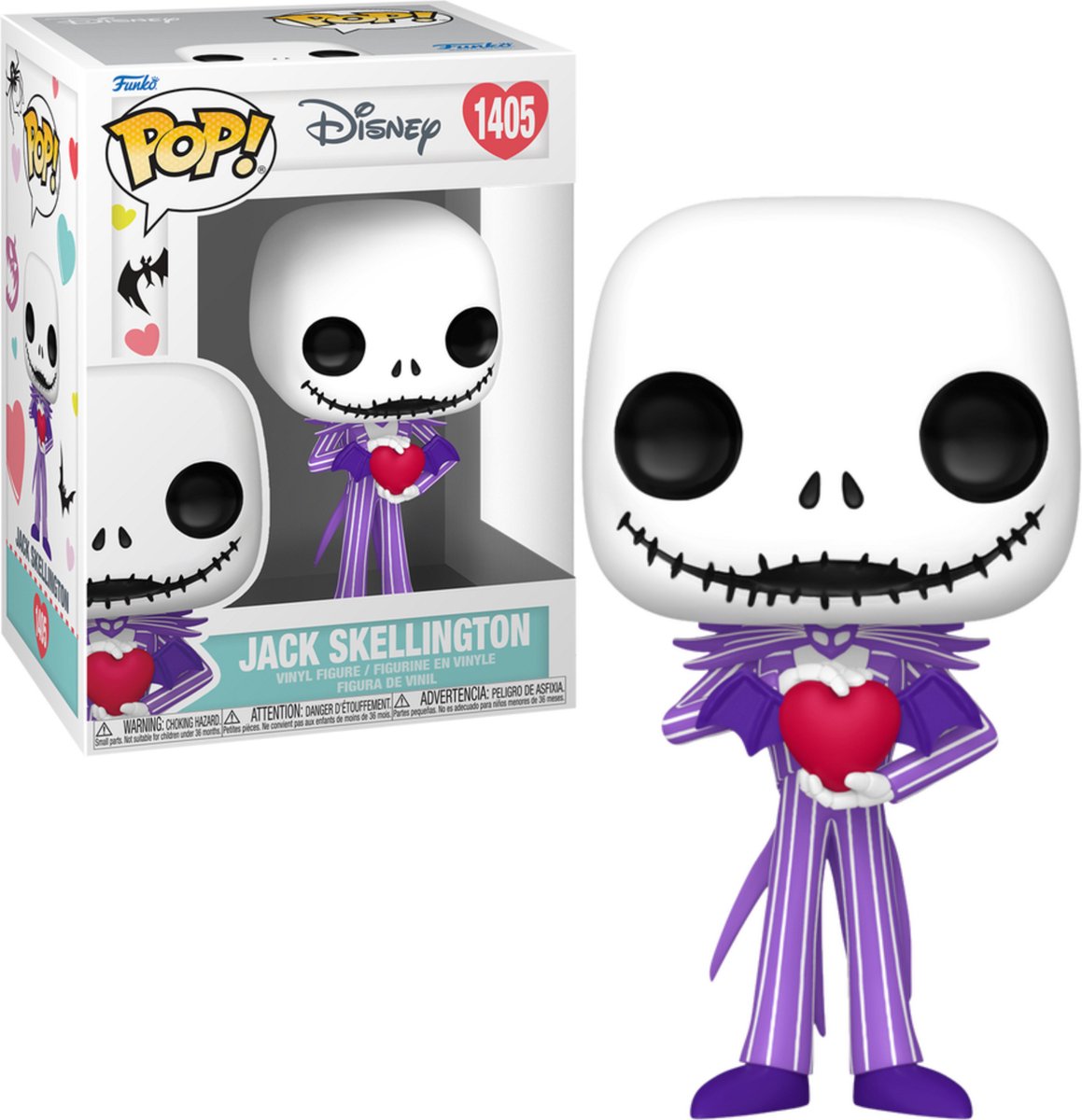 Funko The Nightmare Before Christmas Jack Skellington (Valentine) Vinylfigur 1405 Unisex Pop! - mehrfarbig - Standard