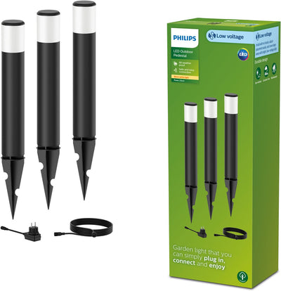 Philips LED Philips Gardenlink Purex 24V Sockellampe mit Spieß - Schwarz - 3er-Set