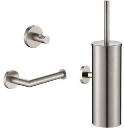 Plieger Vigo Toilettengarnitur-Zubehör – Toilettenbürste – Toilettenpapierhalter – Handtuchhaken – 10 Jahre Garantie – gebürstetes Chrom