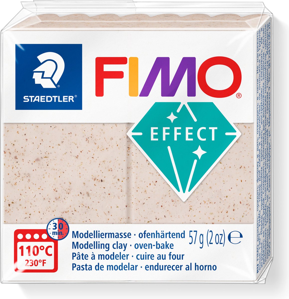 Ofenhärtende Modelliermasse mit Fimo-Effekt, Standardblock 57 g – botanische Hagebutte