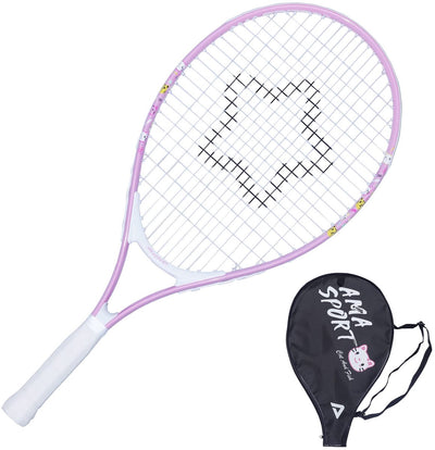 Ama Sport Kinder-Tennisschläger Cat Pink 25 Zoll – leichter Junior-Schläger mit Tasche – ideal für Anfänger –