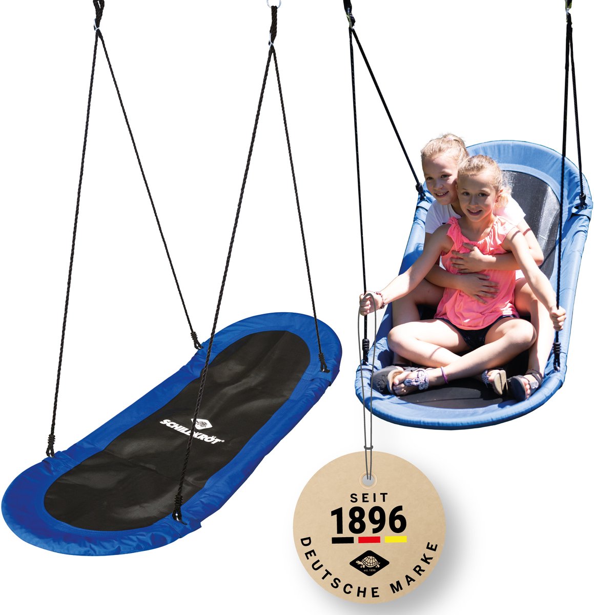 Schildkröt Nestschaukel oval – große Schaukel für Outdoor-Spaß.