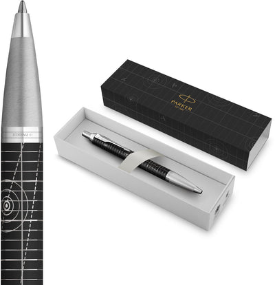 Parker im Premium-Kugelschreiber | Erbe der Flugsammlung | Chrom-Finish | mittlere Spitze mit blauer Tinte | Geschenkbox
