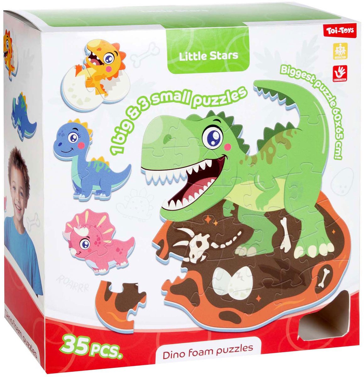 Toi-toys kleine Sterne Schaumboden Puzzle Dino, 36st.