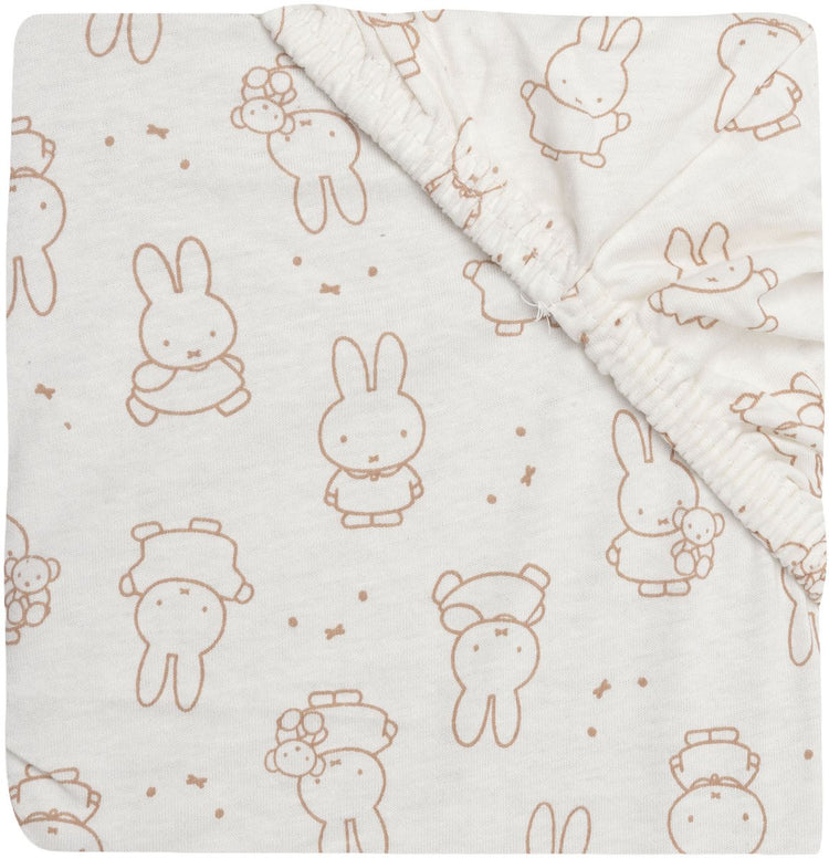 Jollein Spannbetttuch Jersey 60x120cm Miffy Moments helles Terra