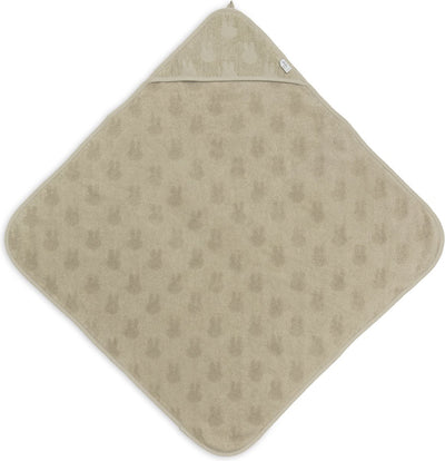 Jollein x Miffy – Badeumhang Frottee 75 x 75 cm – Babyhandtuch mit Badeumhang, Schal, Badeponcho Miffy Jacquard – Olivgrün
