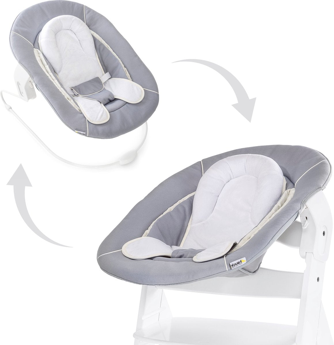 Hauck Alpha Babywippe 2 in 1 – Schaukelstuhl – Stretchgrau