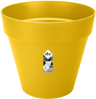 Elho Loft Urban Round 50 – Blumentopf für den Außenbereich – ø 48,5 x H 44,5 cm – Ocker