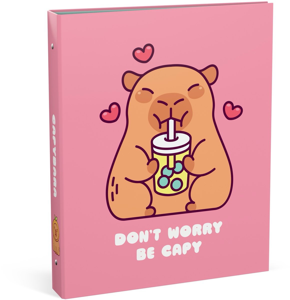 Capybara-Ringbuch A4 – Rosa – 23 Ringe