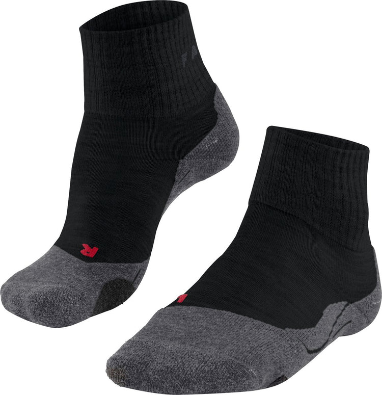 Falke TK2 kurze Anti-Blasen Wandersocken aus dickem Woll-Funktionsmaterial Damen Schwarz - Größe 35-36
