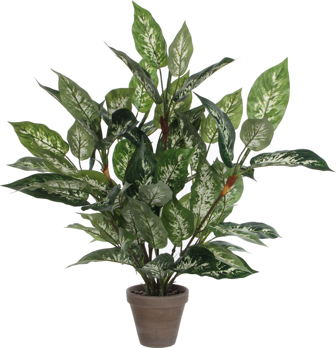 Glimmerdekorationen grüne Dieffenbachia Kunstpflanze – 70 cm – im Topf – Kunstpflanzen Kunstpflanzen