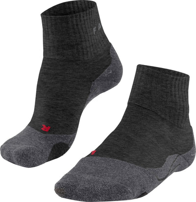 Falke TK2 kurze Anti-Blasen Wandersocken aus dickem Woll-Funktionsmaterial Damen Grau – Größe 39-40