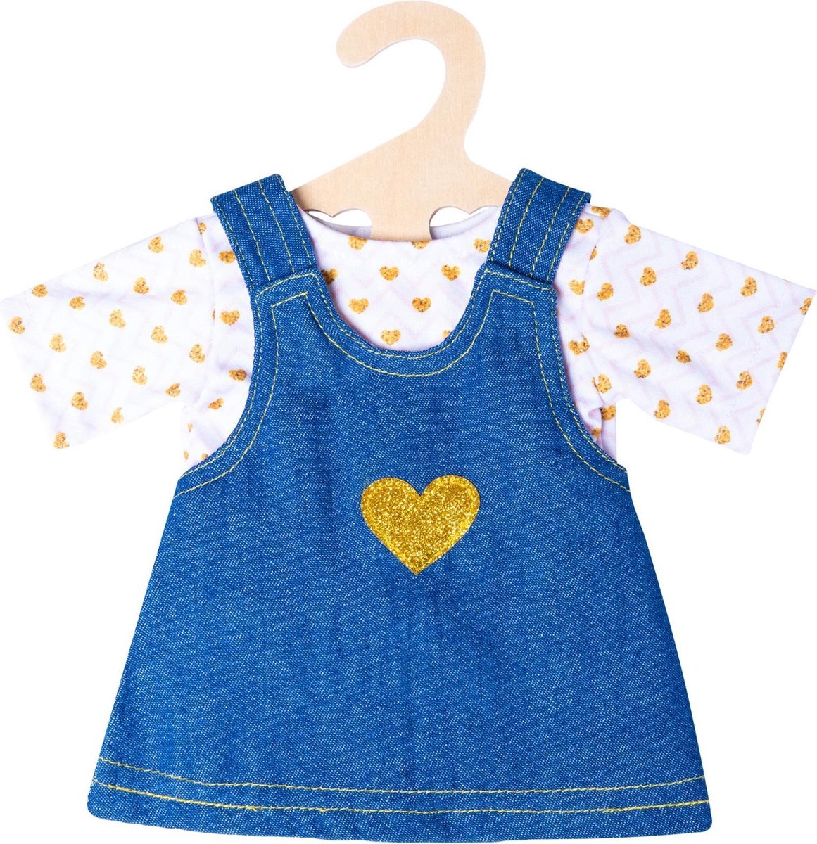Heless Puppenkleid mit goldenem T-Shirt, 35-45 cm
