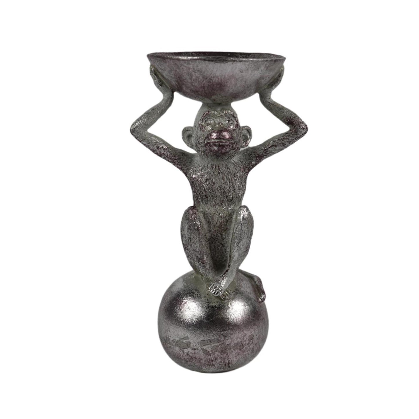 Silberfarbene Affenstatue 26cm