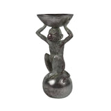 Silberfarbene Affenstatue 26cm - afbeelding 2
