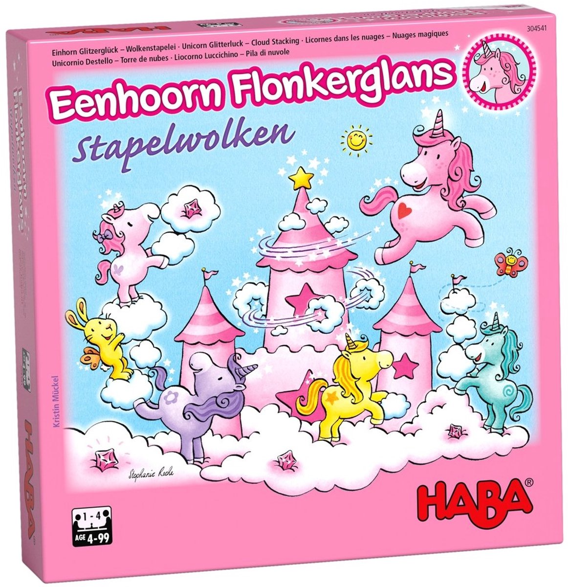 Haba - Stapelspiel Einhorn funkeln Glanz Kumuluswolken