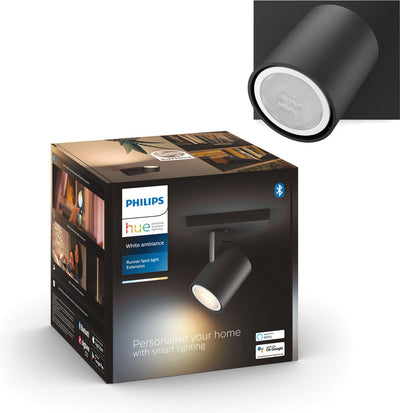 Philips Hue Runner Aufbaustrahler – warmes bis kaltweißes Licht – 1-Spot – Schwarz