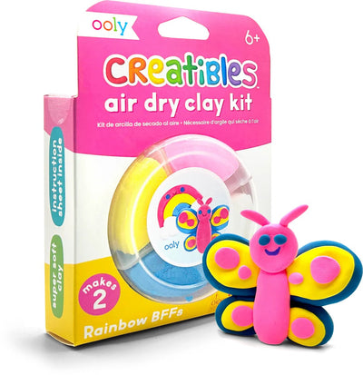 Ooly – Creatibles – Mini-Set für lufttrocknenden Ton – Regenbogen-Freunde – 4 Tonfarben