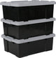 Iris Power Box Aufbewahrungsbox – 43l – Kunststoff – Schwarzgrau – 3er-Set