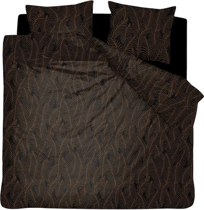 Damai bellezza - Bettbezug - Satin - 240x200 220 cm - schwarz + 2 Kissenbezüge 60x70