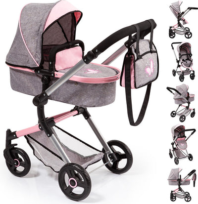 Bayer Design - Puppenwagen Neo Vario - Grau mit Schmetterling