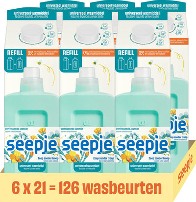 Seepje Waschmittel Nachfüllpack Universal - 6 x 945 ml - Vorteilspack