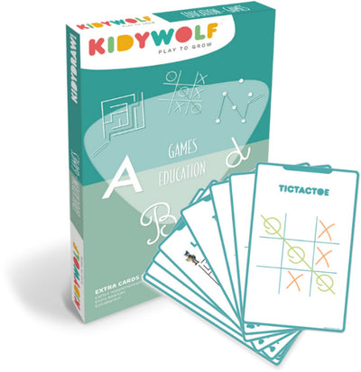 Kidywolf Kidydraw Mini-Nachfüllpackung – Lernspiele – 60 Lern-Zeichenkarten mit Buchstaben, Zahlen und Mathe-Spielen