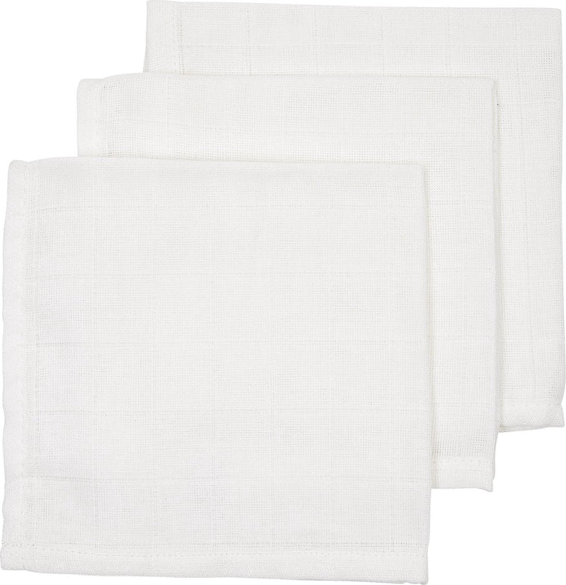 Meyco Baby Uni Gesichtstücher – 3er-Pack – hydrophil – weiß – 30 x 30 cm